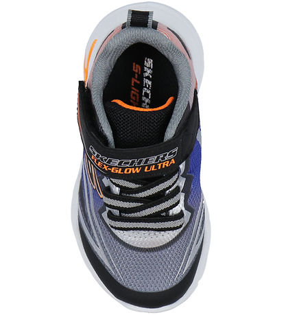 Skechers Sko m. Lys - Glow Ultra - Sort/Sølv