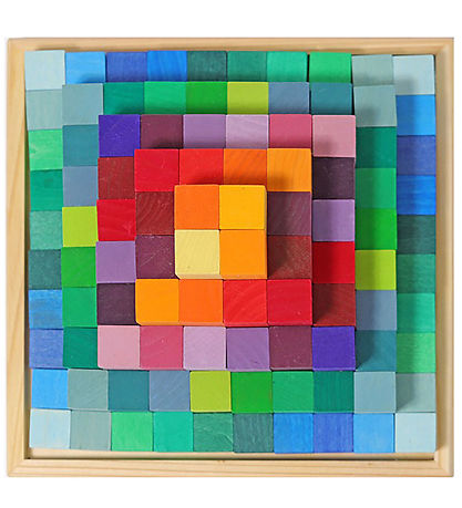 Grimms Træklodser - Small Stepped Pyramid - Multifarvet Grimms Træklodser - Small Stepped Pyramid - Multifarvet