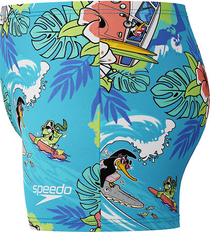Speedo Badebukser - Learn To Swim - Blå m. Print