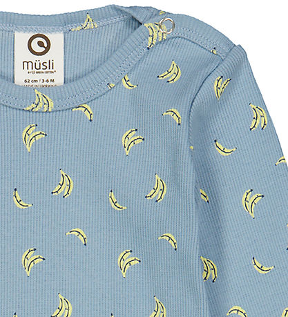 Müsli Body l/æ - Rib - Banana - Ocean/corn/Night Blue Müsli Body l/æ - Rib - Banana - Ocean/corn/Night Blue