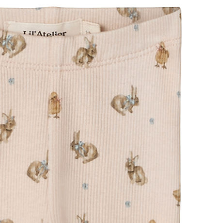 Lil' Atelier Leggings - Rib - NbfLavo - AOP - Morganite