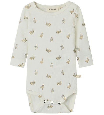 Lil' Atelier Body l/æ - Rib - NbnLavo - AOP - Coconut Milk