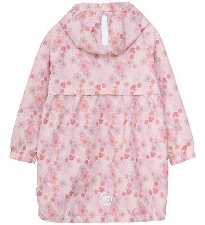 Minymo Rain Jacket - PE - Peach Whip w. Flowers