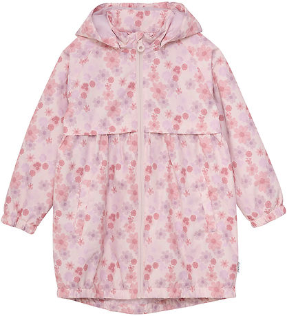 Minymo Rain Jacket - PE - Peach Whip w. Flowers