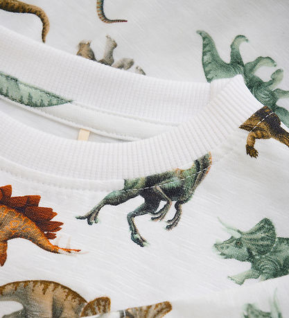 Minymo T-shirt - Bright White m. Dinosaurus Minymo T-shirt - Bright White m. Dinosaurus