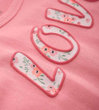 Minymo T-shirt - Strawberry Pink w. Text