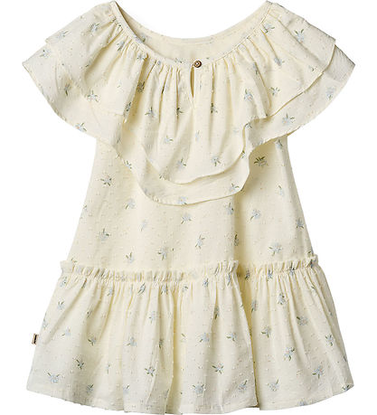 Wheat Kjole - Bitten - Blue Flowers Wheat Kjole - Bitten - Blue Flowers