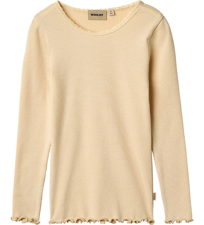 Wheat Reese Rib T-shirt Macadamia Med Blonde - Str. 3y 98cm
