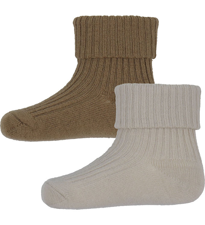 Wheat Strømper - 2-pak - Uld - Rib - Ziggy - Caramel