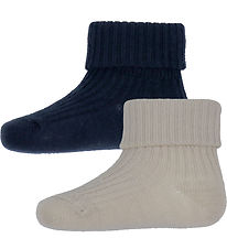 Wheat Strømper - 2-pak - Uld - Rib - Ziggy - Navy Wheat Strømper - 2-pak - Uld - Rib - Ziggy - Navy