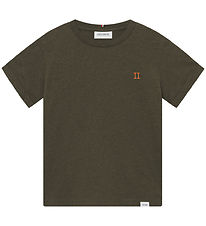 Les Deux T-shirt - Nørregaard - Forest Green/Orange