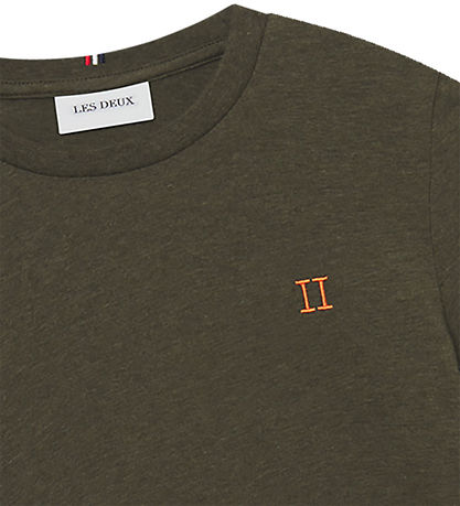 Les Deux T-shirt - Nørregaard - Forest Green/Orange