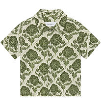 Les Deux Skjorte - Lesley Flower Tile - Vintage Green/Ivory Les Deux Skjorte - Lesley Flower Tile - Vintage Green/Ivory