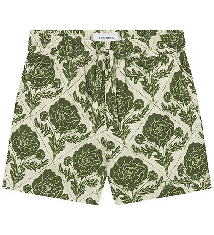 Les Deux Shorts - Lesley Flower Tile - Vintage Green/Ivory