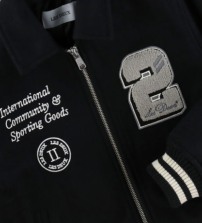 Les Deux Bomberjakke - Uld - Varsity - Sort Les Deux Bomberjakke - Uld - Varsity - Sort