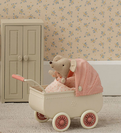 Maileg Miniature Dukkevogn - Mus - Koral Maileg Miniature Dukkevogn - Mus - Koral
