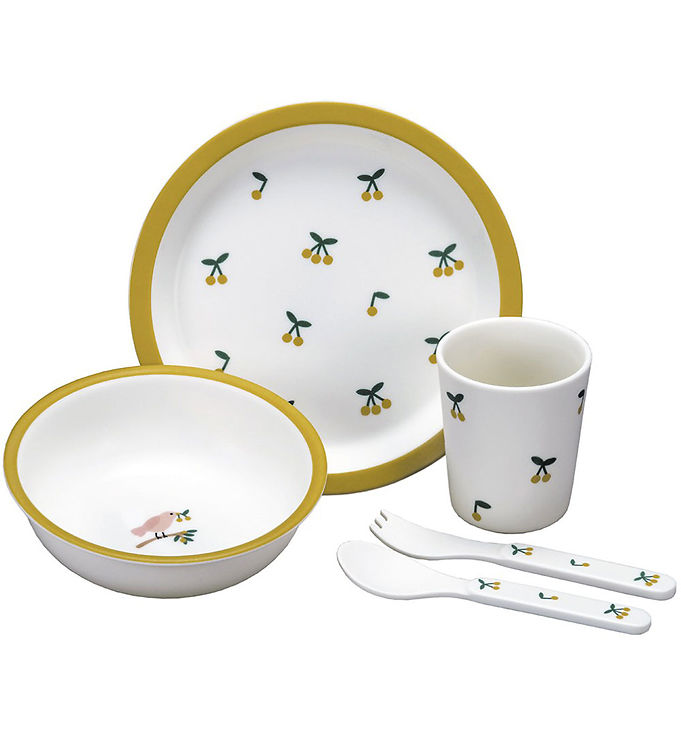 Petit Jour Paris Spisesæt - 5 Dele - Melamin - Cherry