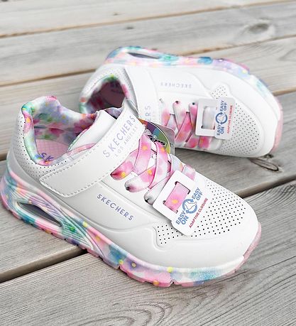 Skechers Sko - Uno Gen 1 - Fresh Blooms - Hvid/Multi