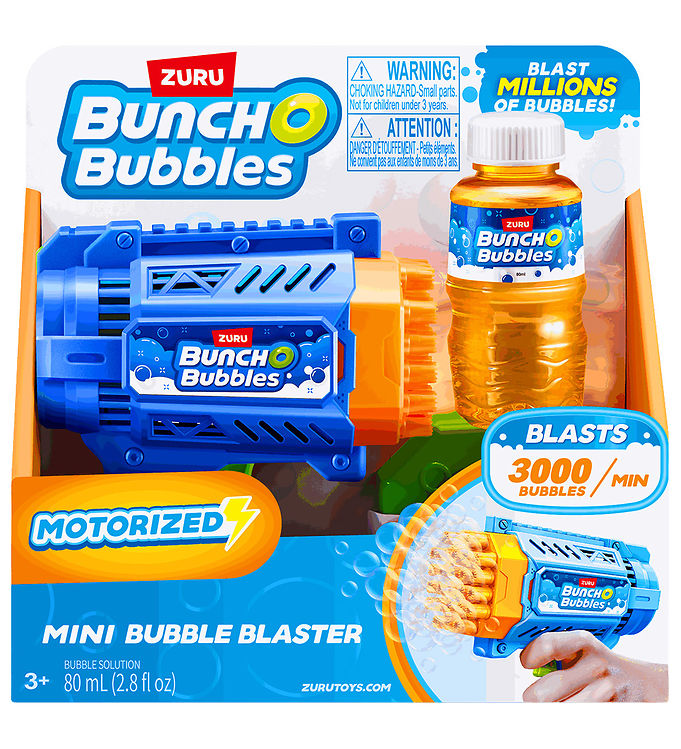 Zuru BunchO Mini Bubble Blaster sæbeboblepistol, blå 20 × 20 × 7 cm