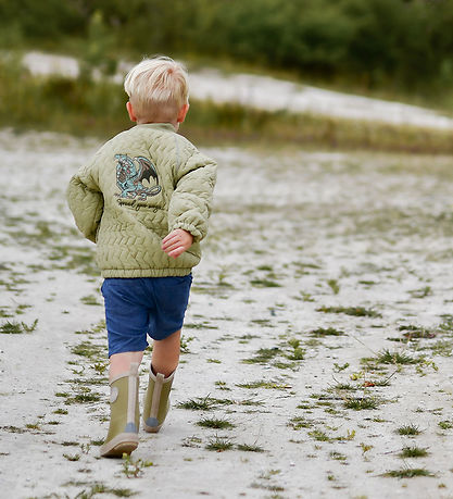 Mikk-Line Bomberjakke - Gray Green m. Drage