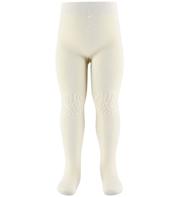 GoBabyGo Skridsikre Strømpebukser - Bambus - Off White billede