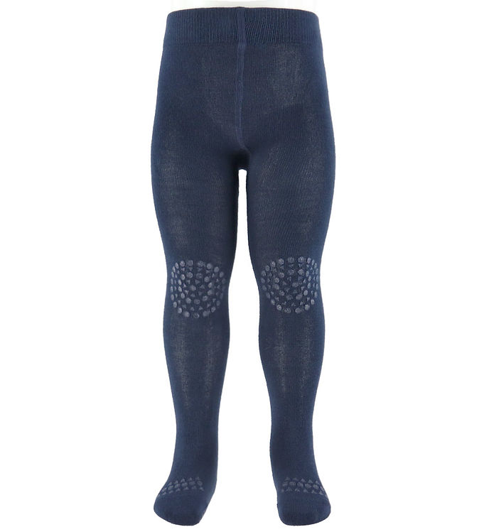 GoBabyGo Skridsikre Strømpebukser - Bambus - Navy Blue billede