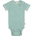 Petit Piao Body k/æ - Rib - Modal - Turquise/Dark Off White