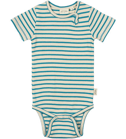 Petit Piao Body k/æ - Rib - Modal - Turquise/Dark Off White Petit Piao Body k/æ - Rib - Modal - Turquise/Dark Off White