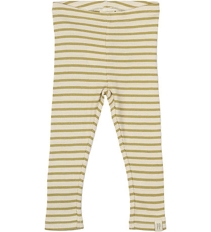 Petit Piao Leggings - Rib - Modal - Khaki/Dark Off White Petit Piao Leggings - Rib - Modal - Khaki/Dark Off White