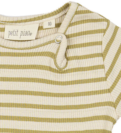 Petit Piao Body k/æ - Rib - Modal - Khaki/Dark Off White