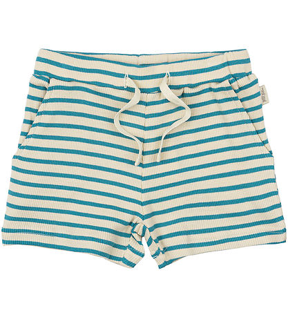 Petit Piao Shorts - Rib - Modal - Turquise/Dark Off White