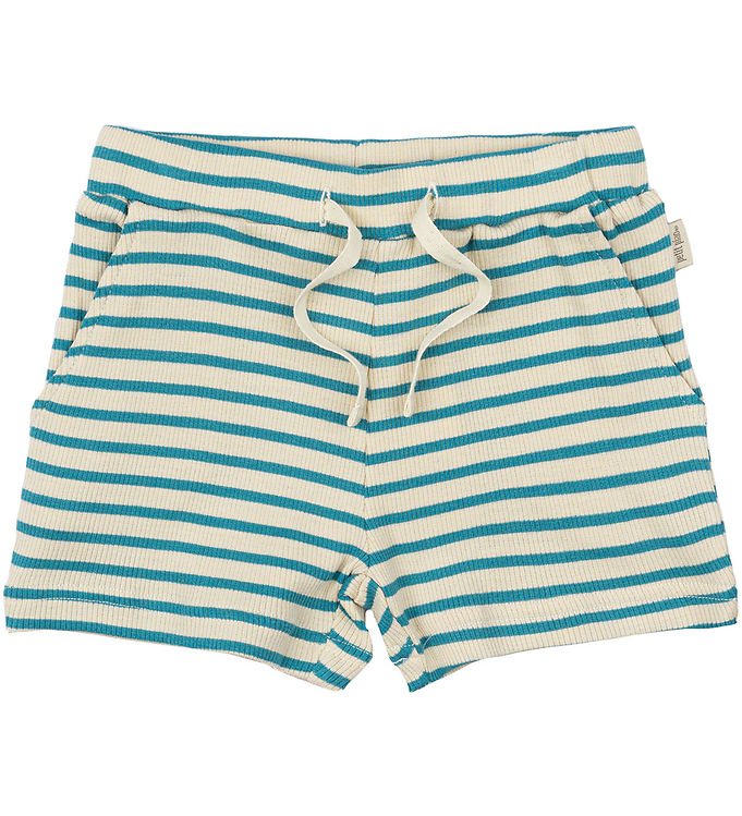Petit Piao Shorts - Rib - Modal - Turquise/Dark Off White