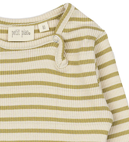 Petit Piao Body l/æ - Rib - Modal - Khaki/Dark Off White