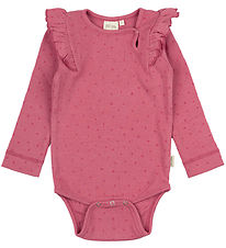 Petit Piao Body l/æ - Rib - Modal - Frill - Light Berry Petit Piao Body l/æ - Rib - Modal - Frill - Light Berry