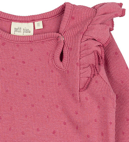Petit Piao Body l/æ - Rib - Modal - Frill - Light Berry