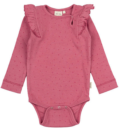 Petit Piao Body l/æ - Rib - Modal - Frill - Light Berry