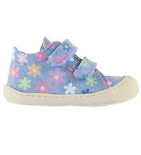 Naturino Sko - Cocoon VL Canvas - Celeste m. Blomster Naturino Sko - Cocoon VL Canvas - Celeste m. Blomster