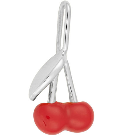 Design Letters Vedhæng - Darling Enamel - Kirsebær - Sølv