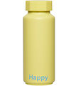 Design Letters Termoflaske - 500 ml - Happy - Gul Design Letters Termoflaske - 500 ml - Happy - Gul