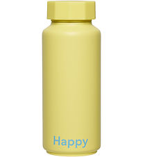 Design Letters Termoflaske - 500 ml - Happy - Gul Design Letters Termoflaske - 500 ml - Happy - Gul