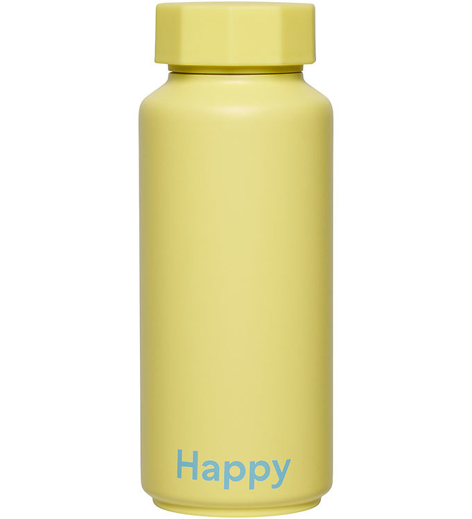 Design Letters Termoflaske - 500 ml - Happy - Gul