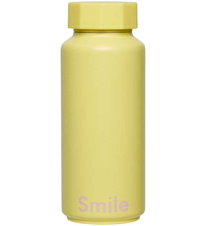 Design Letters Termoflaske - 500 ml - Smile - Gul