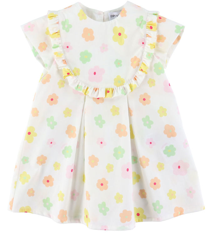 Emporio Armani Kjole - Hvid m. Blomster