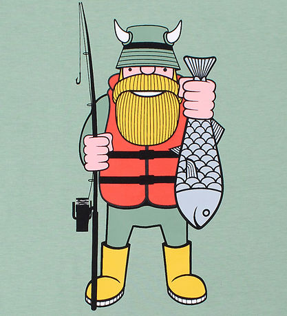 Danefæ T-shirt - Danebasic - Herb Green Fisk Din Ven Danefæ T-shirt - Danebasic - Herb Green Fisk Din Ven