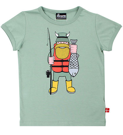 Danefæ T-shirt - Danebasic - Herb Green Fisk Din Ven Danefæ T-shirt - Danebasic - Herb Green Fisk Din Ven