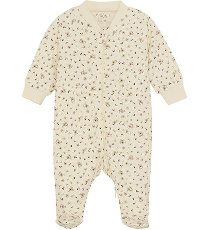 Fixoni Nightsuit M/f - Shadow Gray w. Flowers