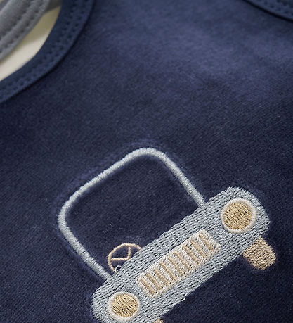 Barboteuse av. Body m/l Fixoni - Velours - Indigo Blue