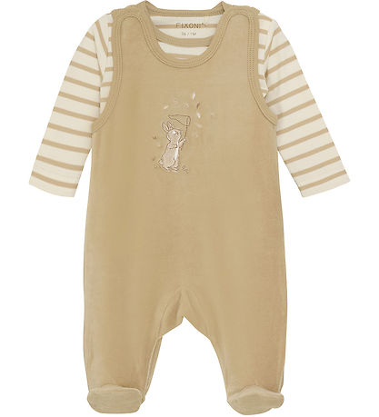 Fixoni Sparkedragt m. Body l/æ - Velour -  Sesame Fixoni Sparkedragt m. Body l/æ - Velour -  Sesame
