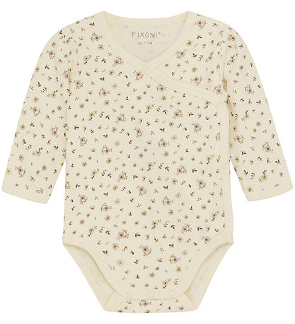 Fixoni Slå-om Body l/æ - Shadow Gray m. Blomster