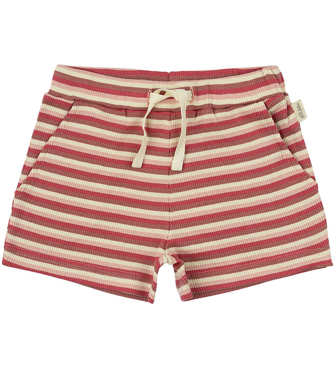 Petit Piao Shorts - Rib - Modal - Light Berry Multi Stripe